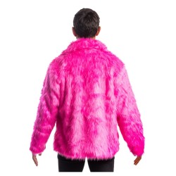 DEGUISEMENT MANTEAU FAUSSE FOURRURE ROSE FUCHSIA TAILLE L