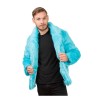 DEGUISEMENT MANTEAU FAUSSE FOURRURE BLEU AQUA TAILLE M