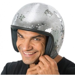 CASQUE BOULE A FACETTES ARGENT 