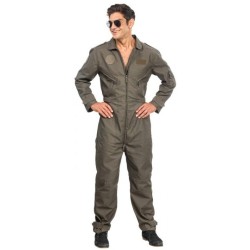 DEGUISEMENT HOMME AVIATEUR COMBINAISON JET FIGHTER PILOT TAILLE M