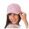 CASQUETTE ROSE  AVEC STRASS DIAMOND 