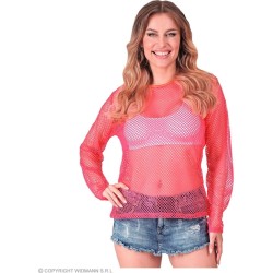 CHEMISE A FILLET ROSE FLUO TAILLE L-XL