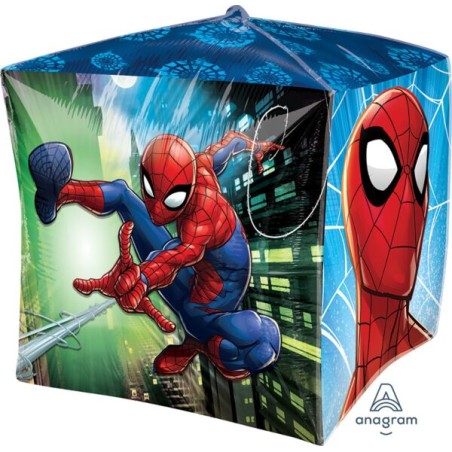 BALLON METALLIQUE CUBEZ SPIDERMAN MARVEL 38 X 38 CM 