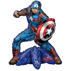 BALLON METALLIQUE AIR-FILLED AVENGERS CAPTAIN AMERICA MARVEL 55 X 66 CM