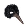 MASQUE  LOUP OISEAU LUMES NOIRES LONG NEZ CLOUTE OR