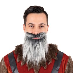MOUSTACHE + BARBE RAIDE GRISE 