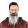 MOUSTACHE + BARBE RAIDE GRISE 