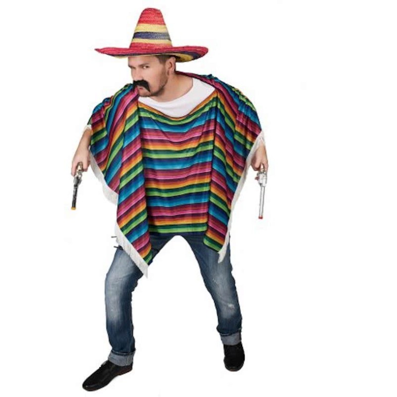 PONCHO MEXICAIN MULTICOLORE TAILLE UNIQUE PONCHO MEXICAIN MULTICOLORE TAILLE UNIQUE