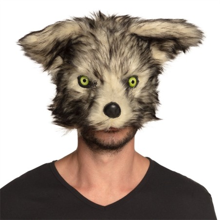 DEMI MASQUE LOUP-GAROU PELUCHE 
