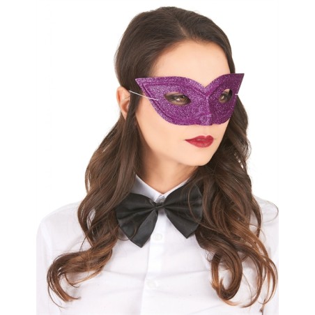 MASQUE LOUP VIOLET AVEC PAILLETTES