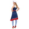 DEGUISEMENT ROBE BLEUE ET ROUGE RETRO FEMME MARINE  TAILLE S