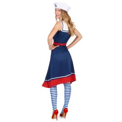 DEGUISEMENT ROBE BLEUE ET ROUGE RETRO FEMME MARINE  TAILLE XL