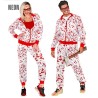 DEGUISEMENT SURVETEMENT OU JOGGING BLANC TACHES DE SANG FLUO HALLOWEEN TAILLE S