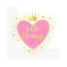 20 SERVIETTES BLANCHE ET ROSE LITTLE PRINCESS 33 X 33 CM 