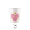 8 GOBELETS ROSE ET BLANC LITTLE PRINCESS 200 ML 