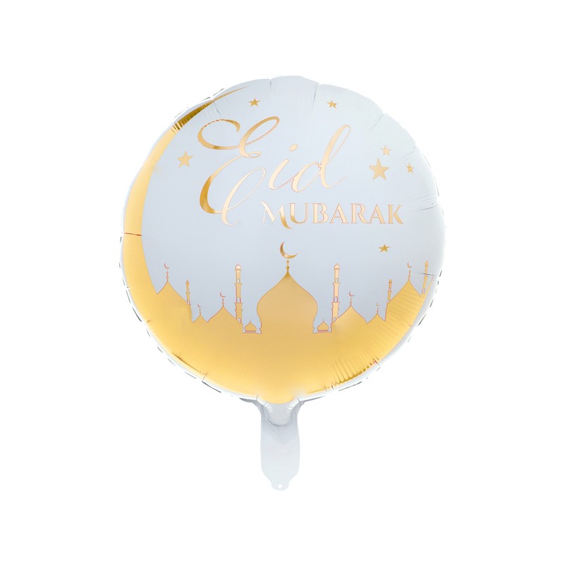 BALLON METALLIQUE ROND EID MUBARAK 45 CM BALLON METALLIQUE ROND EID MUBARAK 45 CM
