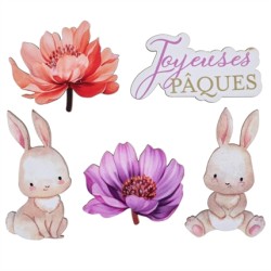 DECORATION CONFETTIS LAPIN EN BOIS 
