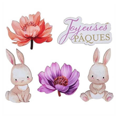DECORATION CONFETTIS LAPIN EN BOIS 