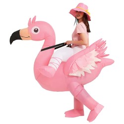 DEGUISEMENT GONFLABLE A DOS DE FLAMANT ROSE TAILLE UNIQUE 