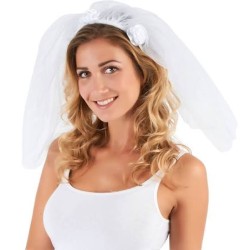 VOILE DE MARIEE SUR SERRE TETE BLANC ADULTE 