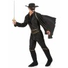 DEGUISEMENT JUSTICIER ZORRO MASQUE AVEC CAPE NOIR TAILLE XL