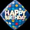 BALLON METALLIQUE LOSANGE 46CM HAPPY BIRTHDAY 