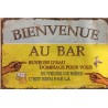 PLAQUE METAL VINTAGE BIENVENUE AU BAR