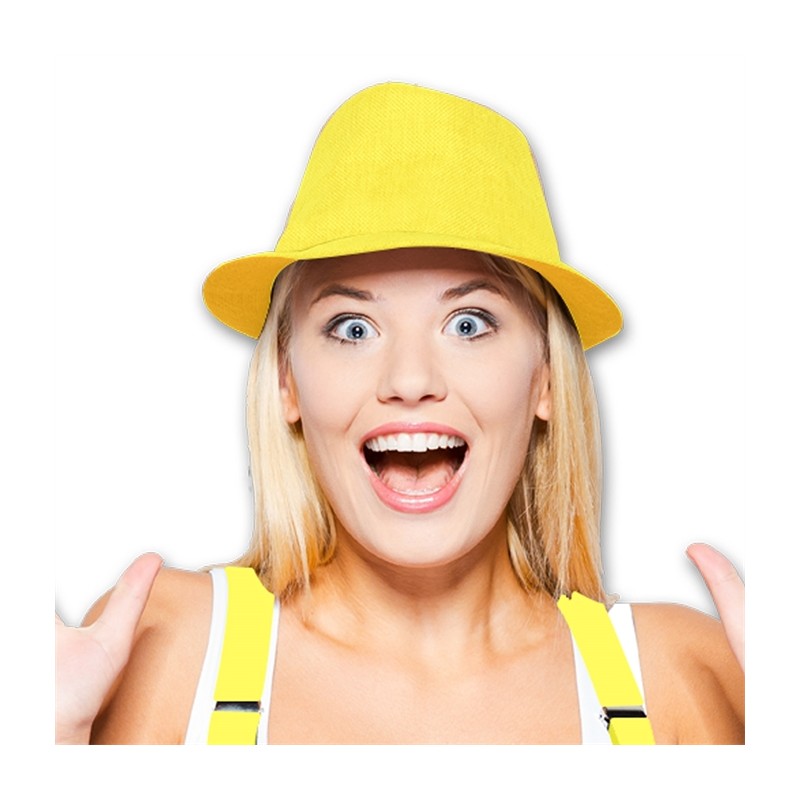 CHAPEAU BORSALINO JAUNE FLUO CHAPEAU BORSALINO JAUNE FLUO