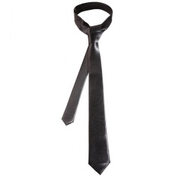 CRAVATE SATIN NOIRE SLIM
