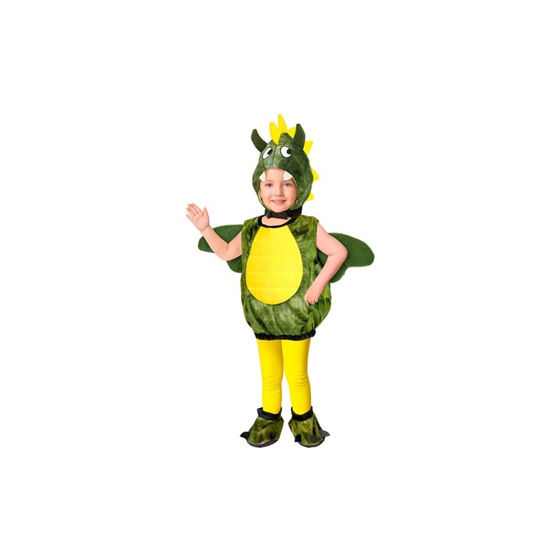 DEGUISEMENT ENFANT DRAGON VERT ET JAUNE CAGOULE TUNIQUE CHAUSSON TAILLE 113 CM DEGUISEMENT ENFANT DRAGON VERT ET JAUNE CAGOULE TUNIQUE CHAUSSON TAILLE 113 CM