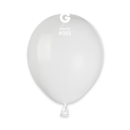 100 BALLONS BLANC WHITE BIO LATEX 13 CM  001