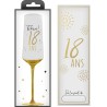 COFFRET CADEAU FLUTE TRANSPARENT 18 ANS EN OR