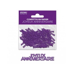CONFETTIS DE TABLE JOYEUX ANNIVERSAIRE VIOLET