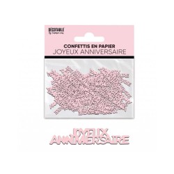 CONFETTIS DE TABLE JOYEUX ANNIVERSAIRE ROSE