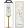 COFFRET CADEAU FLUTE TRANSPARENT 70 ANS EN OR