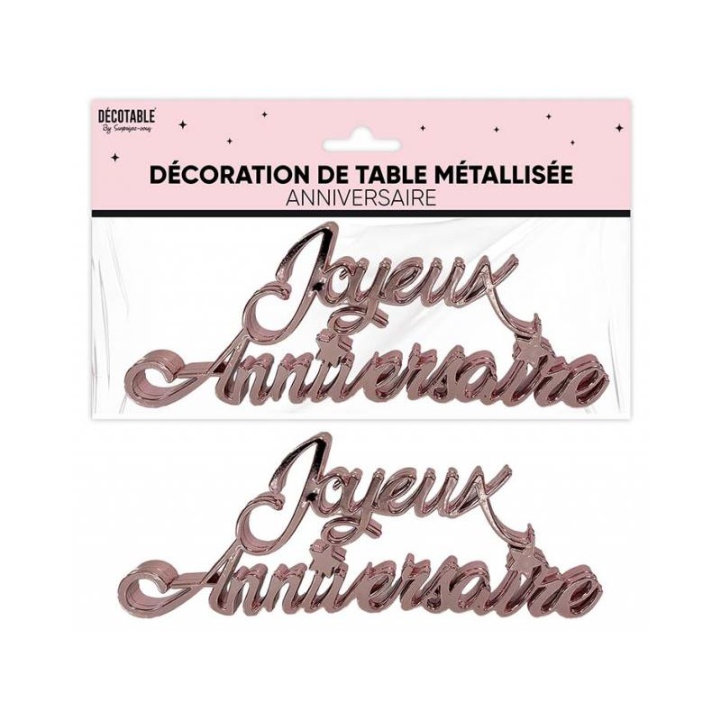 DECORATION DE TABLE JOYEUX ANNIVERSAIRE ROSE CLAIR DECORATION DE TABLE JOYEUX ANNIVERSAIRE ROSE CLAIR