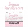 GUIRLANDE BALLONS METALLIQUES JOYEUX ANNIVERSAIRE ROSE CLAIR 4.50M X 39 CM