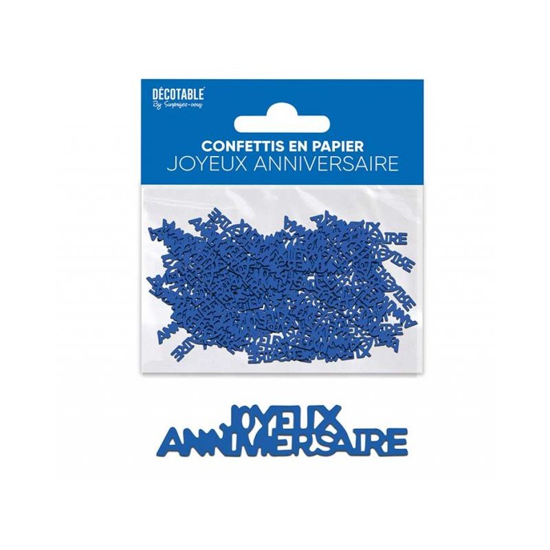 CONFETTIS DE TABLE JOYEUX ANNIVERSAIRE BLEU