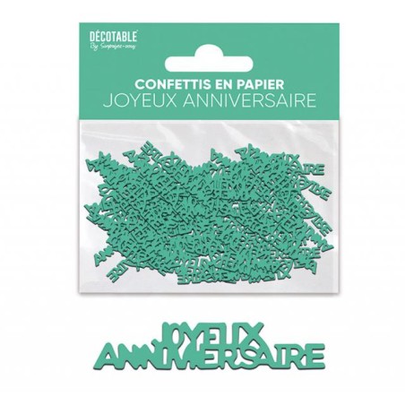 CONFETTIS DE TABLE JOYEUX ANNIVERSAIRE VERT