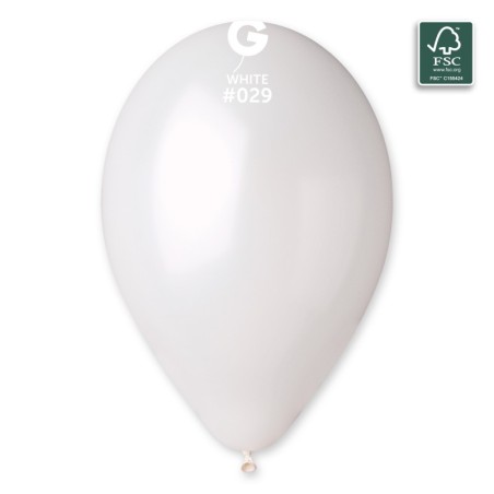 50 BALLONS BLANC PERLE OU NACRE  029 BIO LATEX 30 CM 