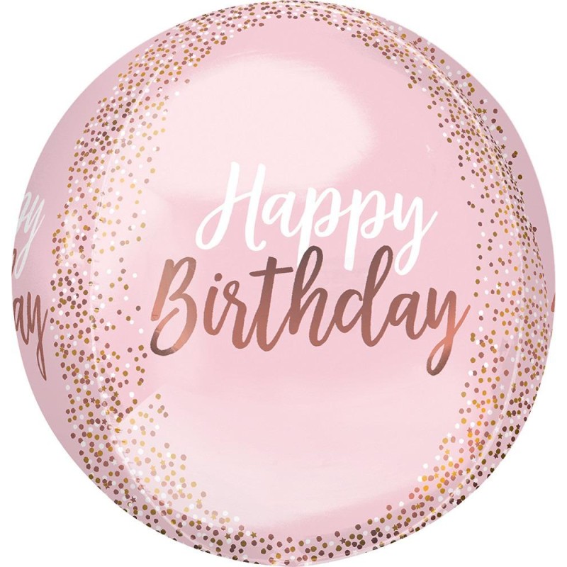 BALLON ORBZ 38CM ROSE GOLD HAPPY BIRTHDAY BALLON ORBZ 38CM ROSE GOLD HAPPY BIRTHDAY