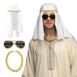 SET SHEIK (CHAPEAU, LUNETTES, COLLIER)