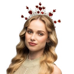 SERRE-TETE DORE AVEC COEUR ROUGE 