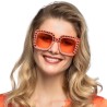 LUNETTE ORANGE AVEC STRASS ARGENT 