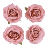 4 TETES DE ROSE VIEUX ROSE 11 CM X 6 CM 
