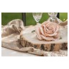4 TETES DE ROSE ROSE POUDRE 11 CM X 6 CM 