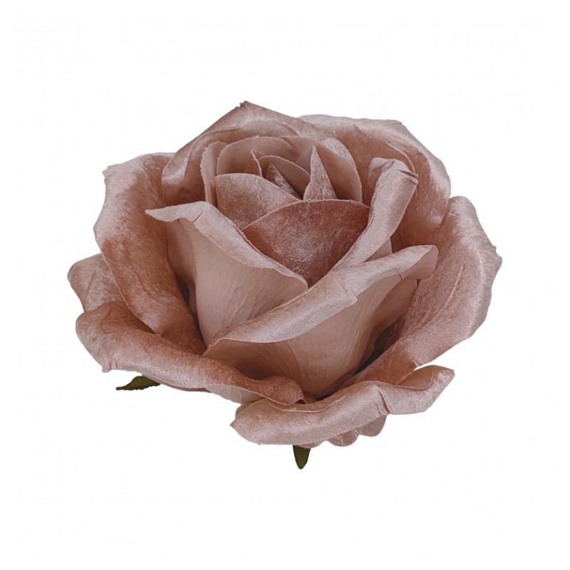 TETE DE ROSE VELOURS ROSE POUDRE 28 CM X 18 CM TETE DE ROSE VELOURS ROSE POUDRE 28 CM X 18 CM