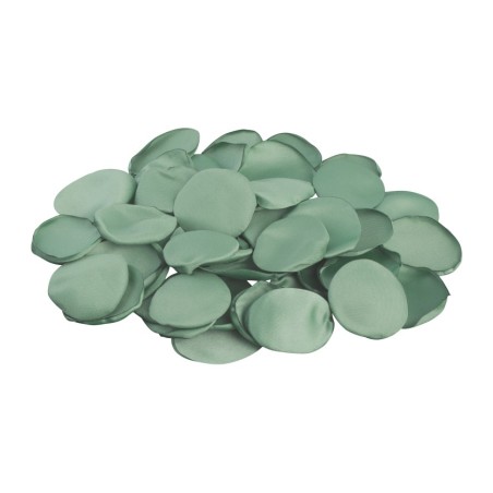 SACHET 50 PETALES DE ROSE SATIN VERT SAUGE 3 CM X 4 CM 