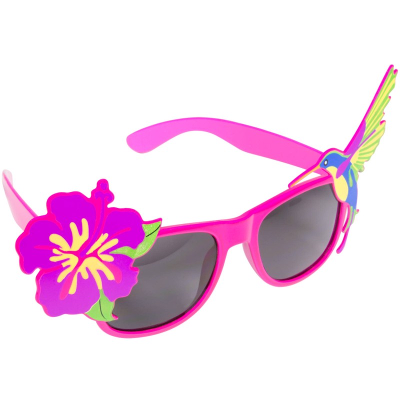 LUNETTES ROSE HIBISCUS ET OISEAU DES ILES