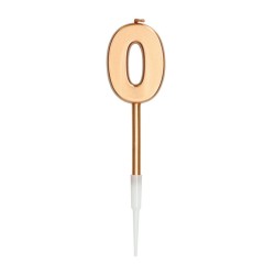 BOUGIE CHIFFRE 0 OR